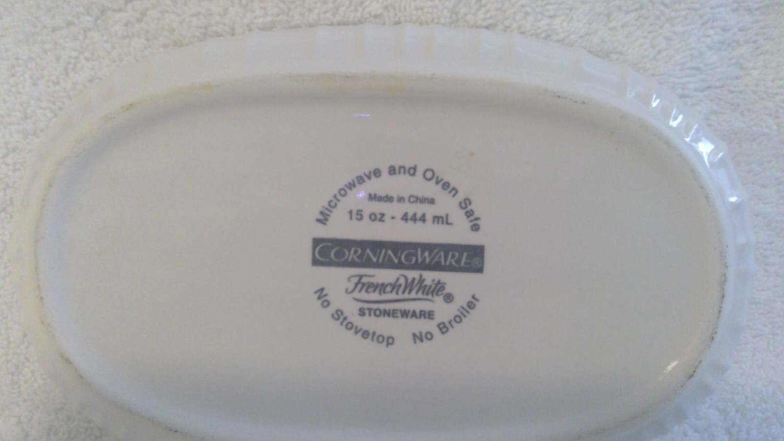 Vintage 1978-01, 15oz-444mL French White, 4″x7″ Oval Casserole Dish, No Lid
