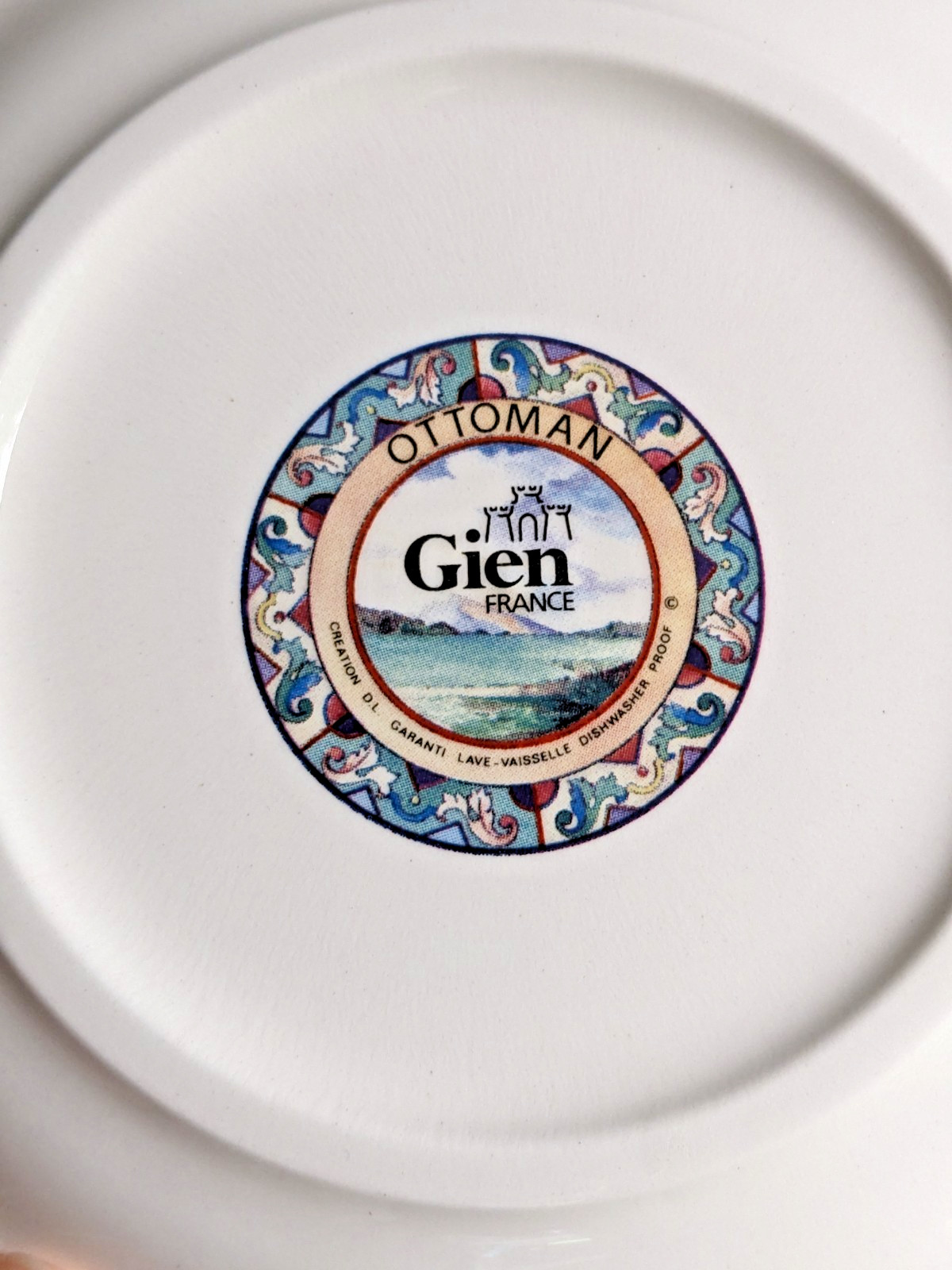 VTG Gien France ‘Ottoman’ Canape Plates Set / 6 New In Box 6.5″
