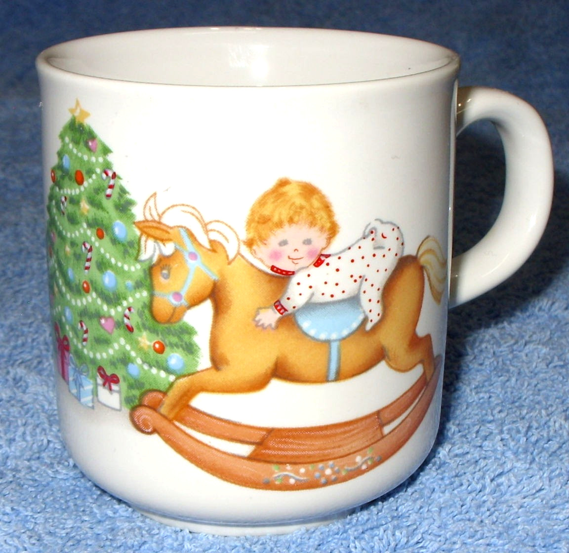 RUSS BERRIE & CO. BABY’S FIRST CHRISTMAS, CERAMIC CUP, NO. 8009, ca 1980’s