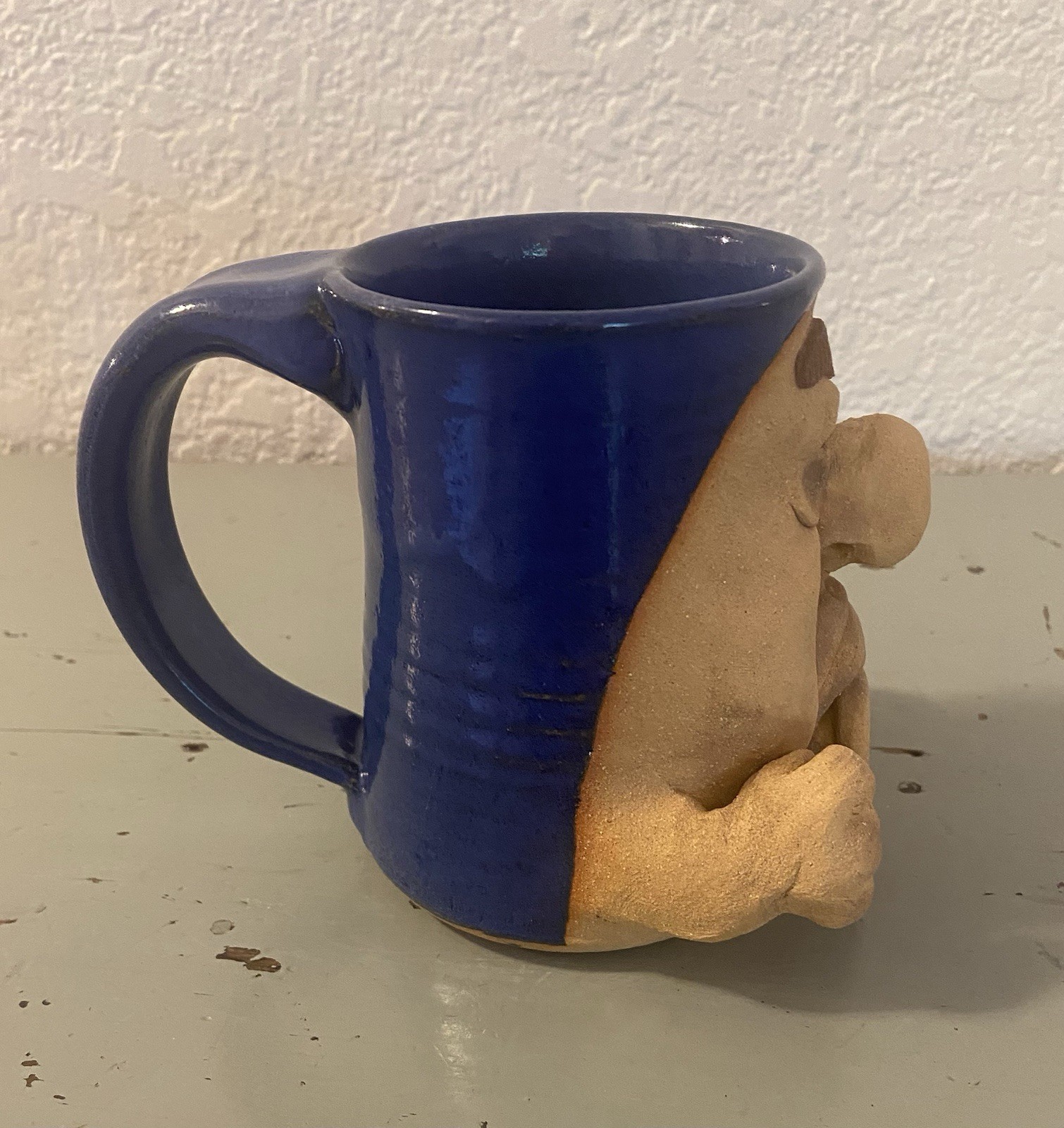Funny Face Mug Handmade Stoneware 12 oz “MugShotsByDennis”