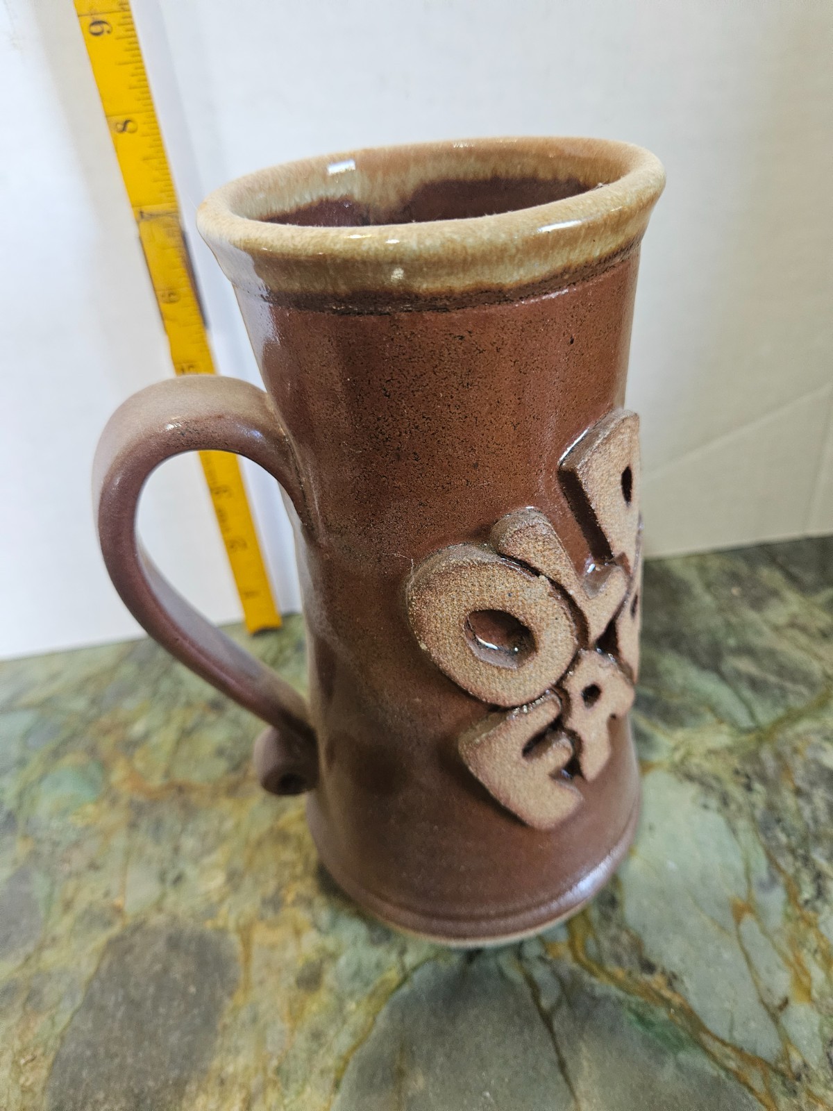 Vintage 1980s Art Pottery Funny 3D Stoneware Father’s Day Old Fart Coffee Mug