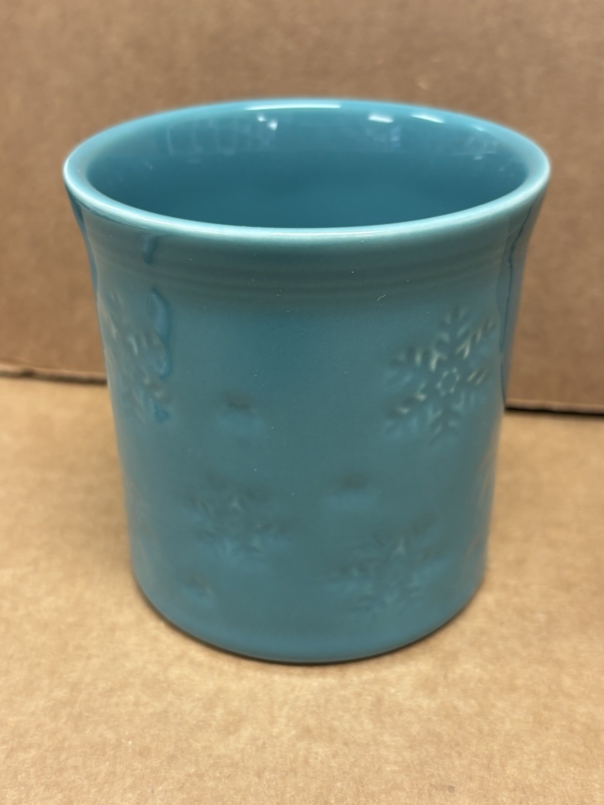 Fiesta Turquoise Snowflake Embossed Java Mug Fiestaware