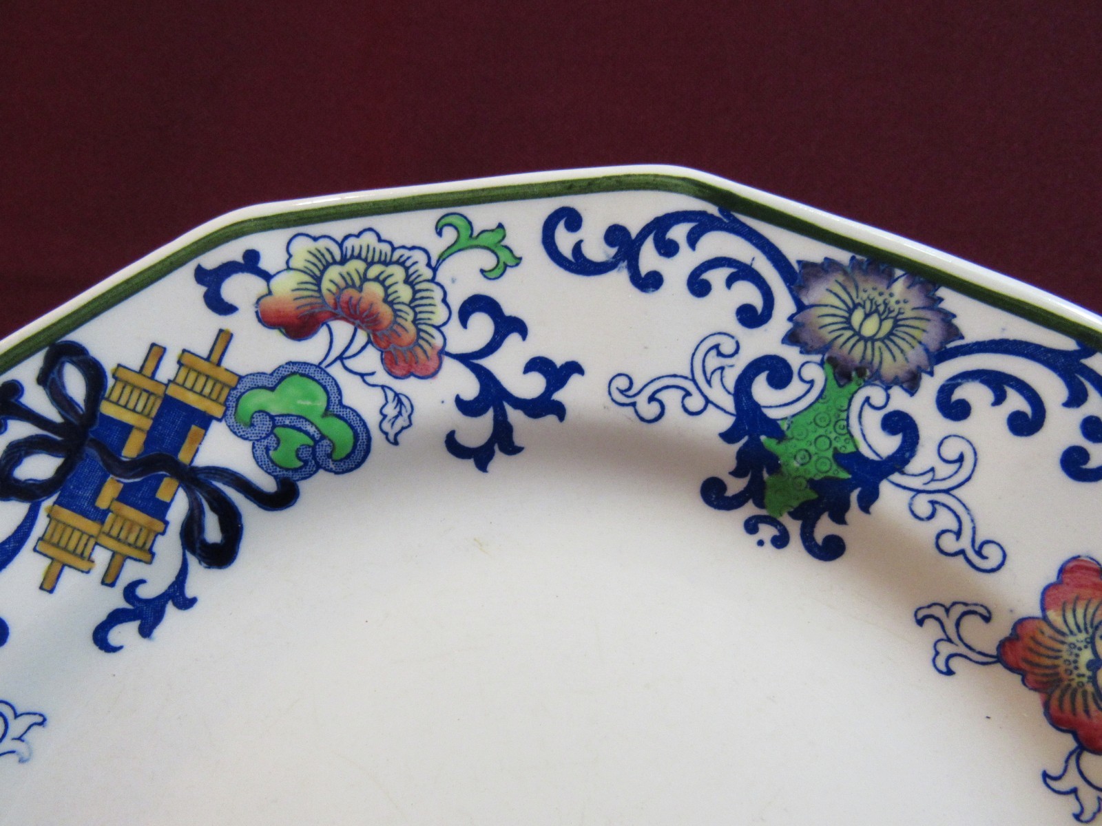 Royal Doulton Burslem Nankin 6.5″ Side Plate Green Trim Older 1879 -1902