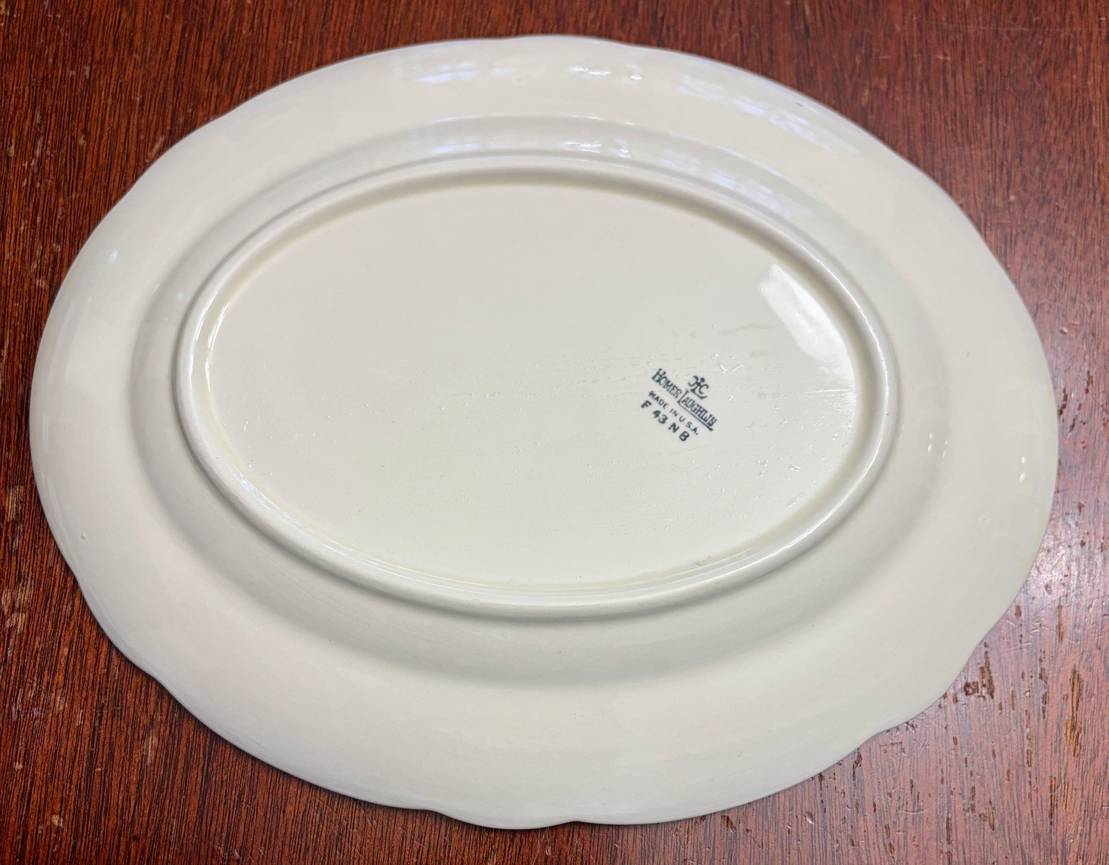 1940s HOMER LAUGHLIN -Marigold, 13″ Oval Serving Platter Gold Filigree/Scalloped