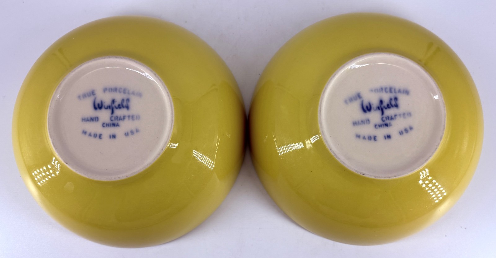Winfield Porcelain Yellow & White 6″ Bowls
