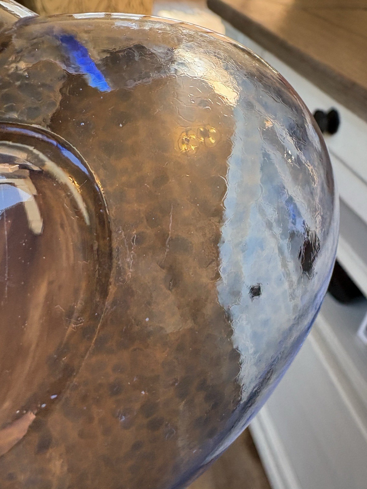 Kosta Boda Blue Heart Glass Bowl Asymmetrical Signed K Engman 6 1/4″ x 4″
