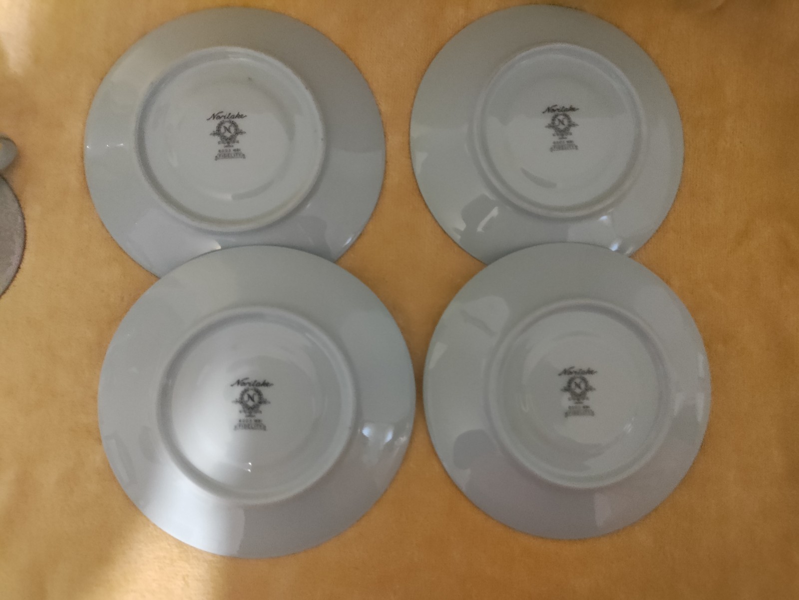 Noritake China Fidelity 4 Cup & 4 Saucers Baby Blue With Gold Trim 8003 W81