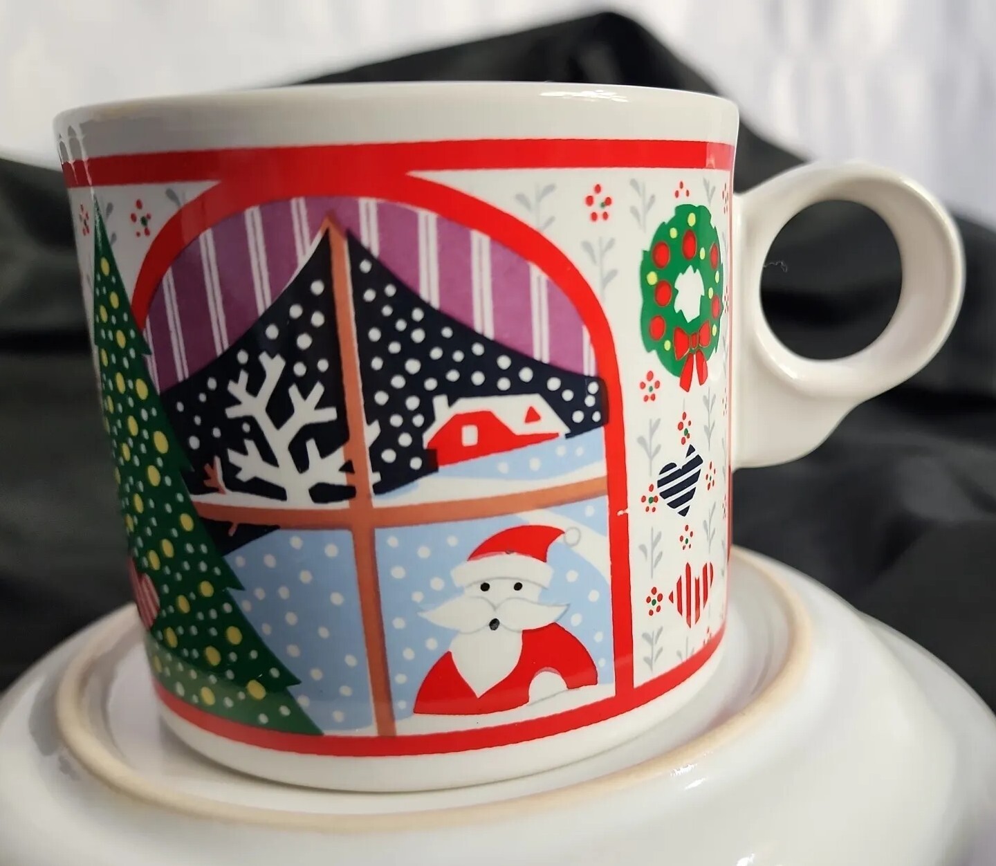 Twas The Night Before (#8100) by Epoch Mug and saucer set Christmas 1980’s