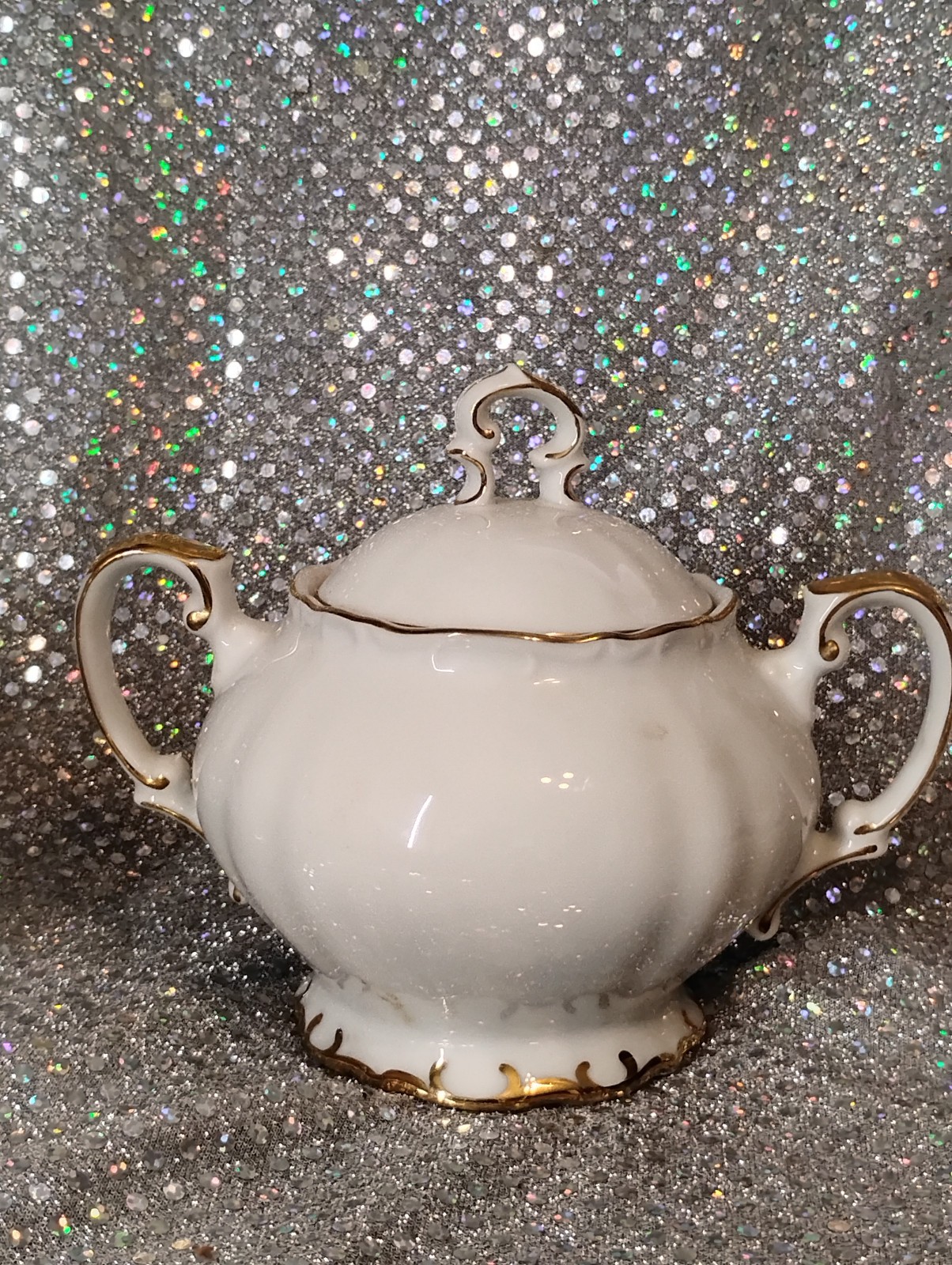 Bristol Fine China of Japan Esquire Creamer and Sugar Bowl Gold Trim
