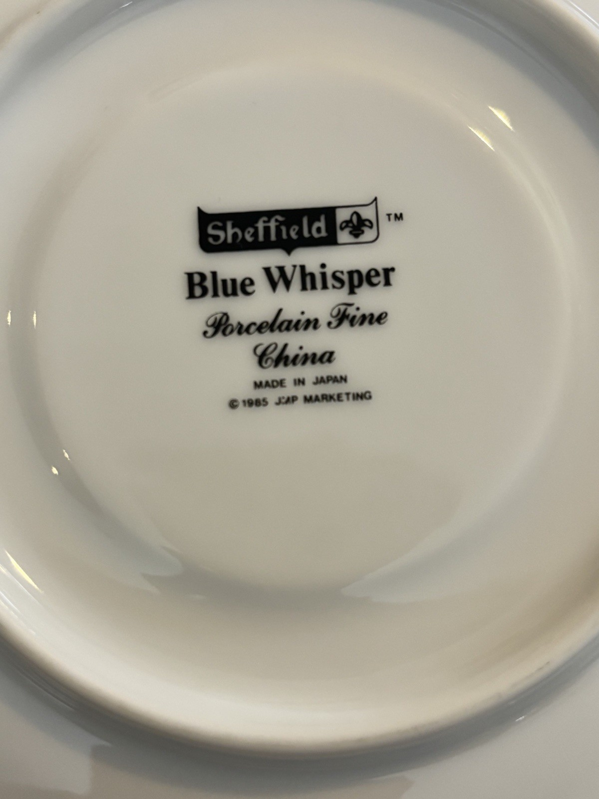 Sheffield “BLUE WHISPER” SAUCER ONLY, Blue Flowers & Scrollwork, Japan 1985 NOS