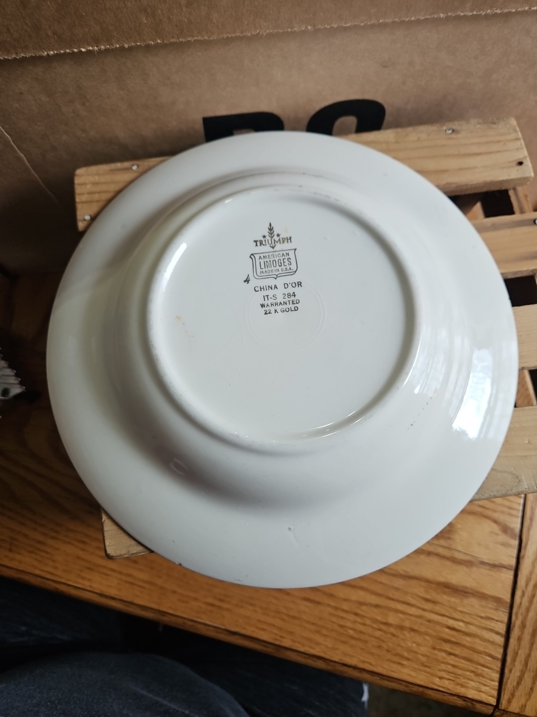 American Limoges Courting Scene Triumph China 22k Gold Trim Soup Bowl 8.25″