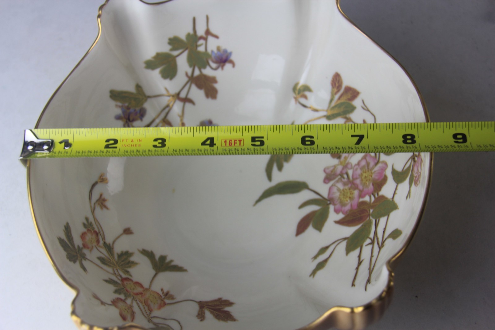 Antique Royal Worcester Large Blush Ivory Double Handled Centerpiece Bowl 1435