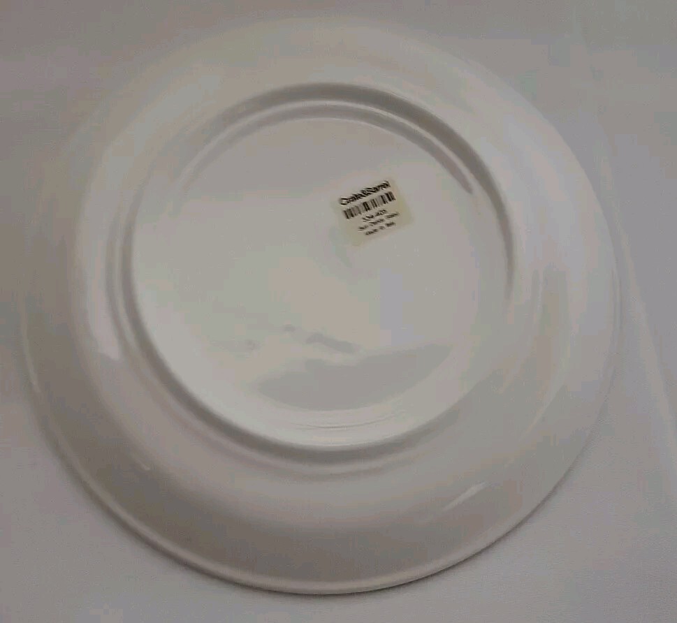 Crate & barrel set of 4″SUNDANCE” Salad Plates yellow /cobalt blue ITALY NEW!