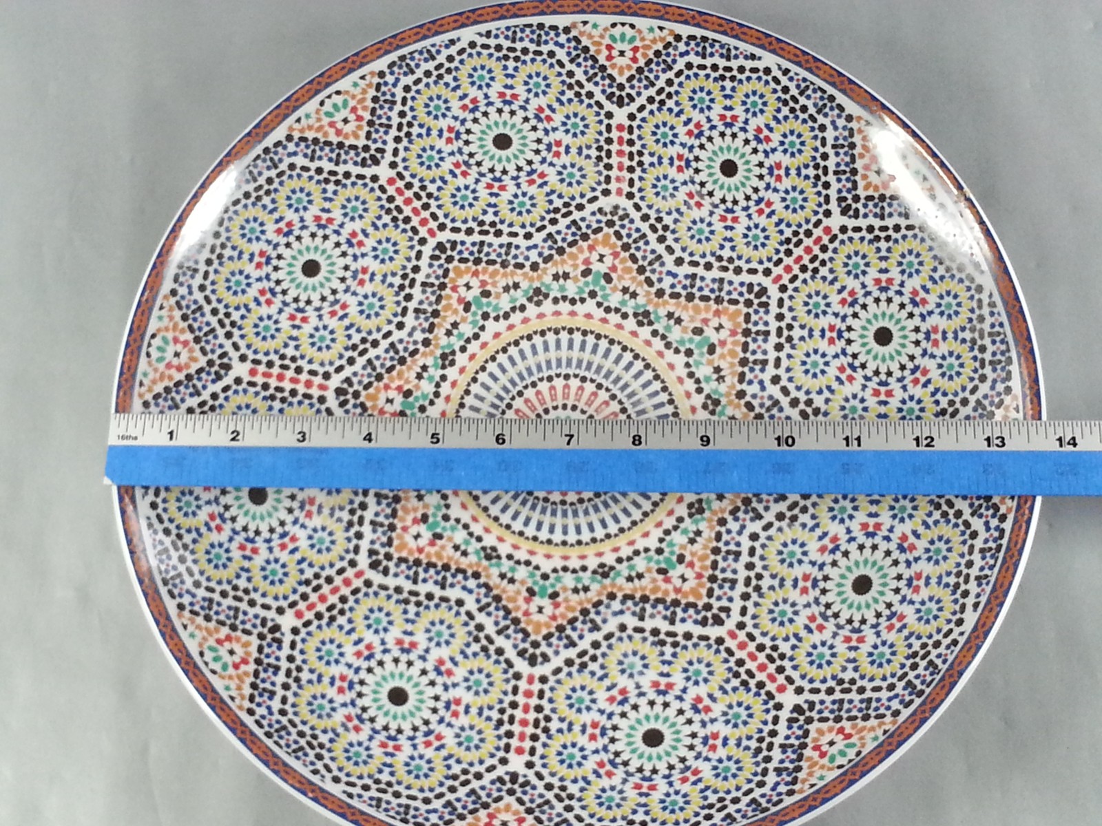 COMCEMA Moroccan Fes Ceramic Centerpiece Serving Platter Charger Bowl Zellige
