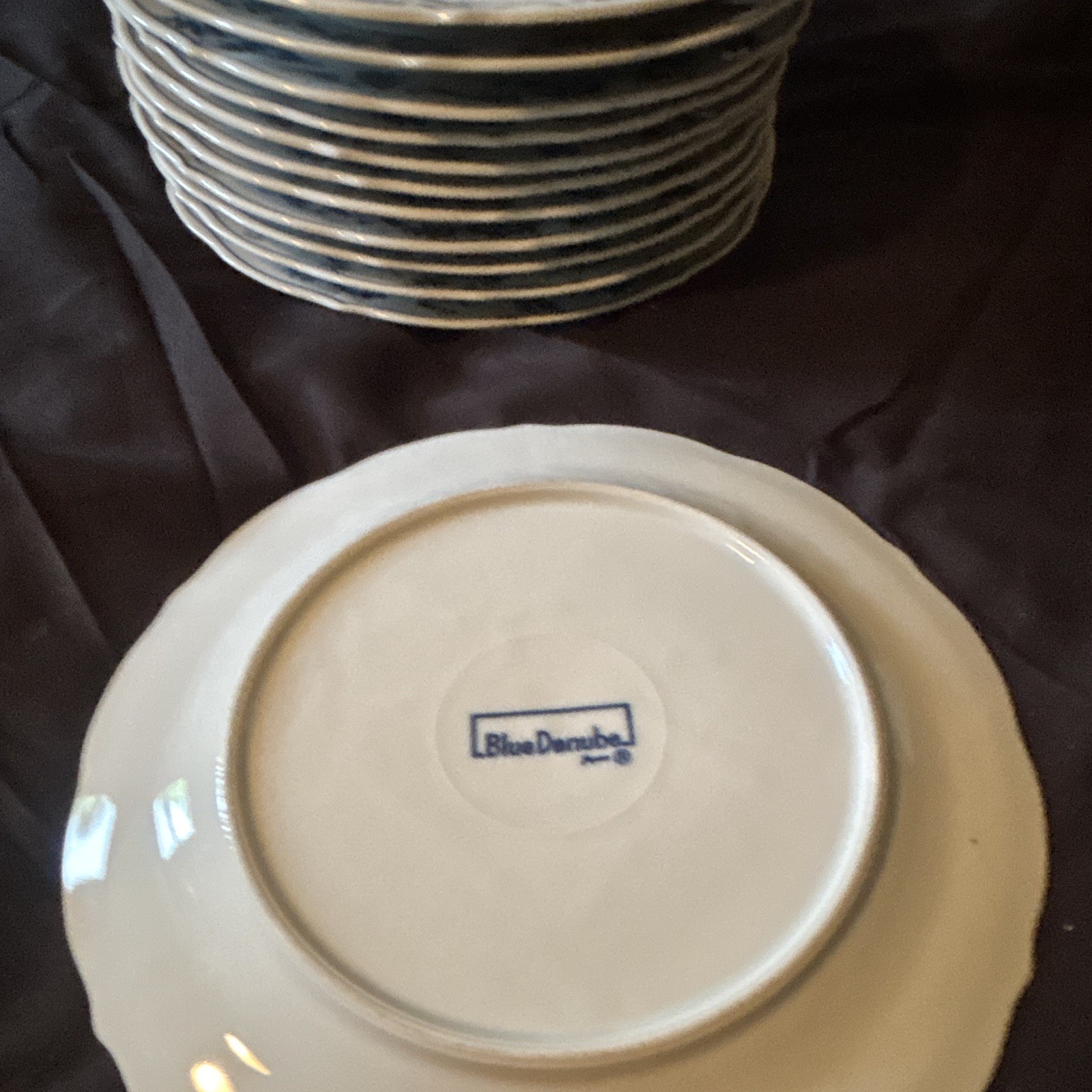 Blue Danube Blue & White Floral Porcelain Dessert Plate Rnd – $10 PER PLATE (12)