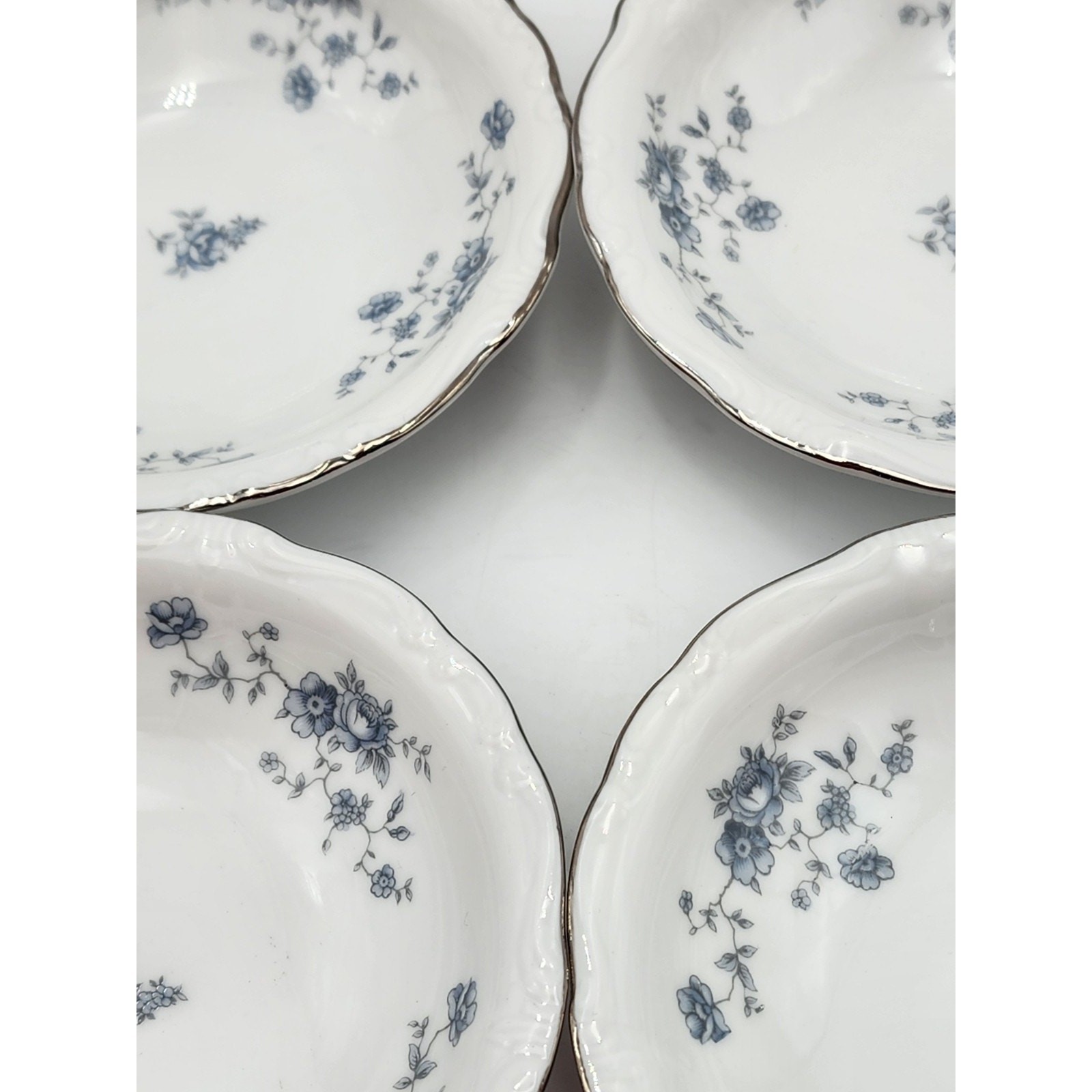 Johann Haviland Blue Garland 5″ Dessert Plate set of 4 Bavaria Germany Vintage