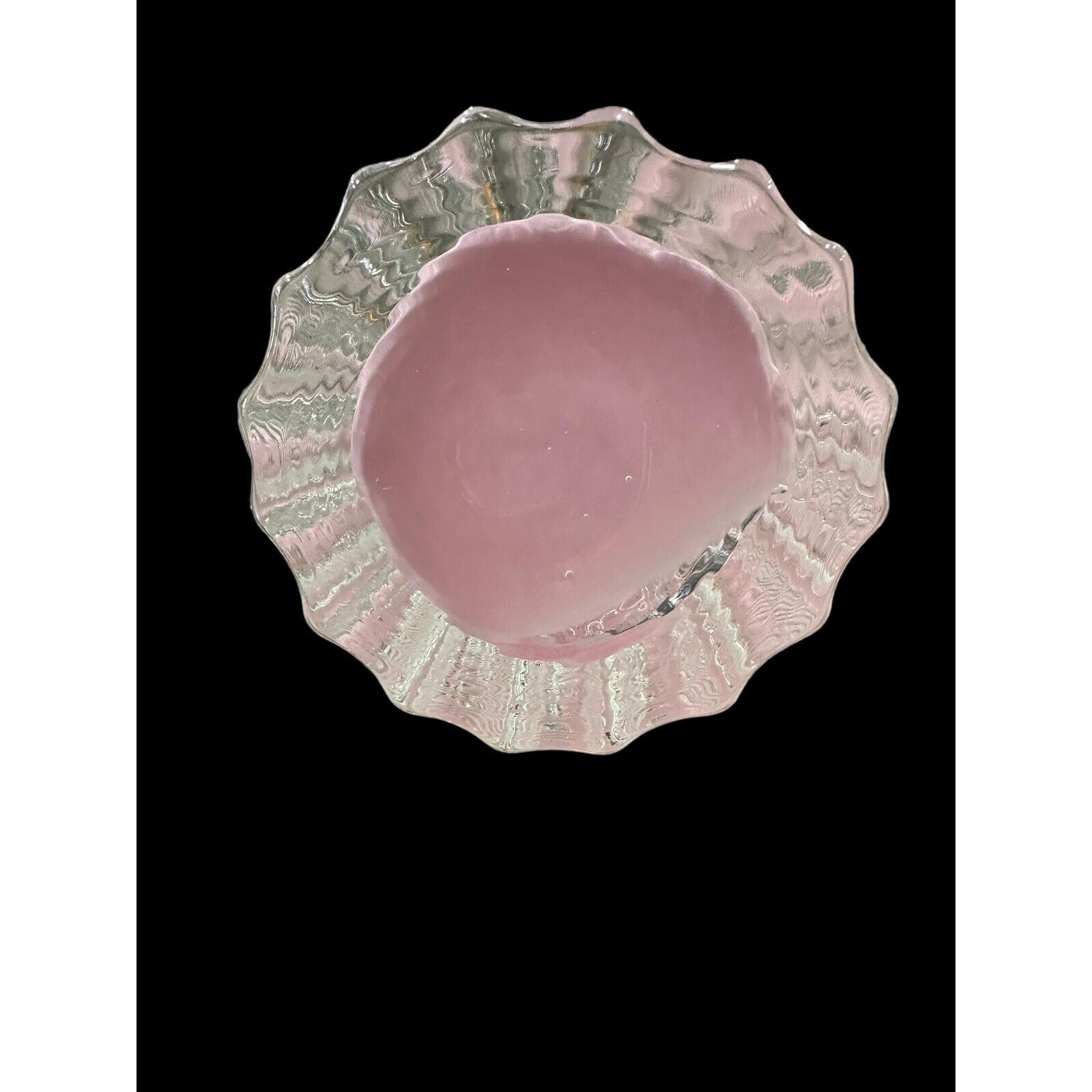 Matt Kolbrener – New Hand Blown Pink Splash Threaded Vase OOAK Signed Dated 10”