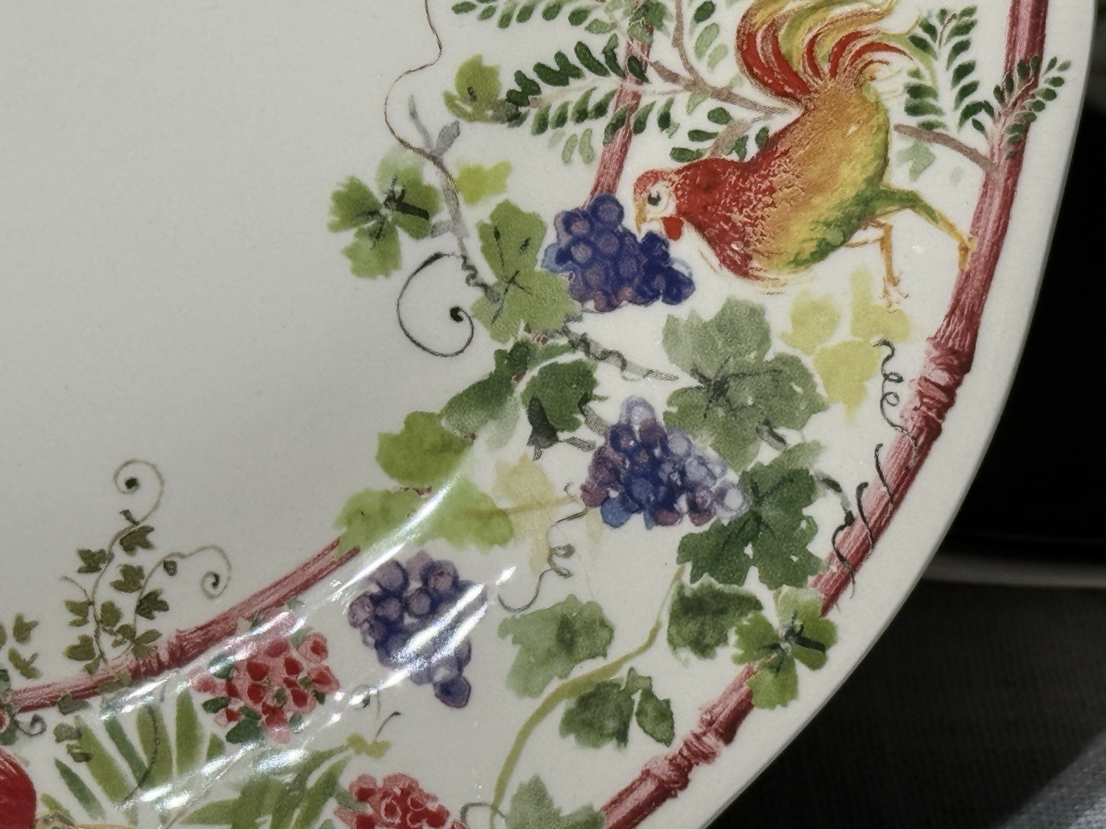 Gien France Villa Medicis Lunch Plates 9.25” Set 4 + 2 Baking Ramekins Faience
