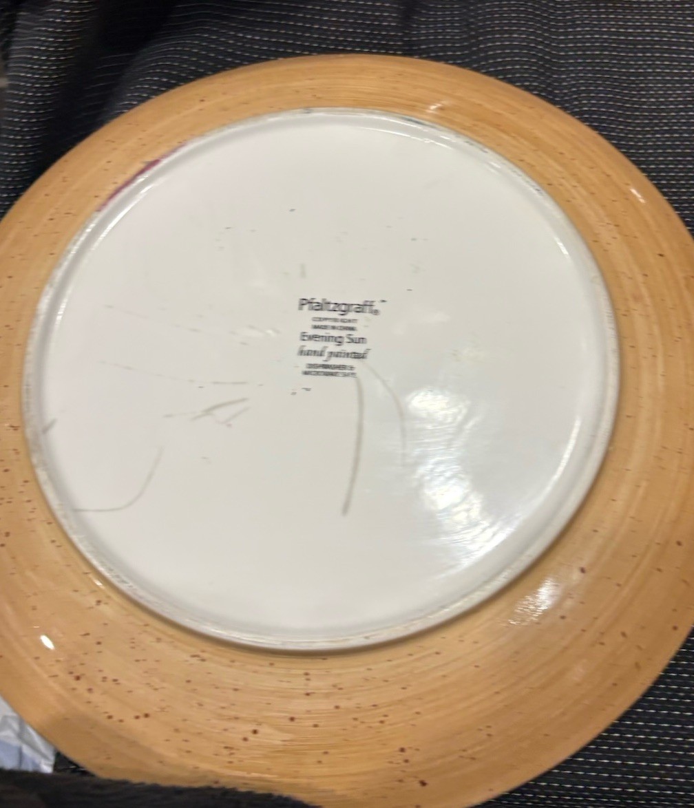Three (3) Pfaltzgraff EVENING SUN 11 3/4” Chop Plates (Hand Painted)