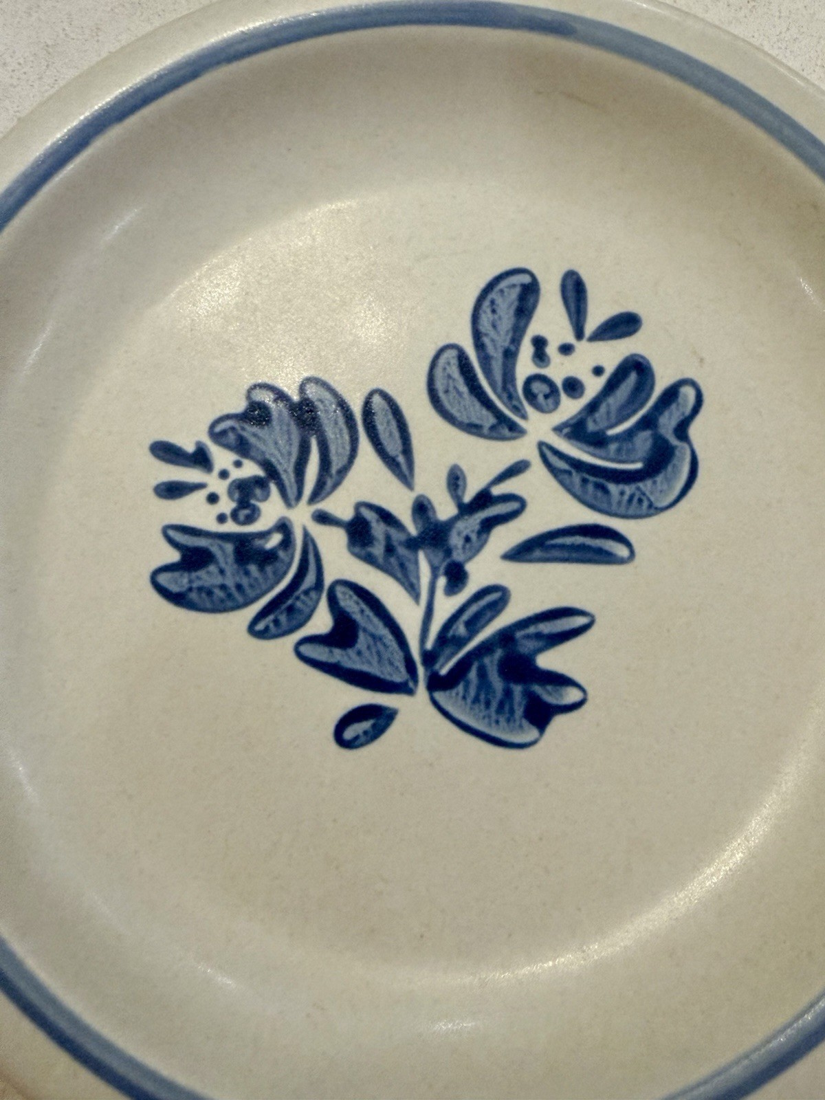 Set of 5 pc Pfaltzgraff Folk Art 6.5” Small Plate White Blue Floral Rustic USA