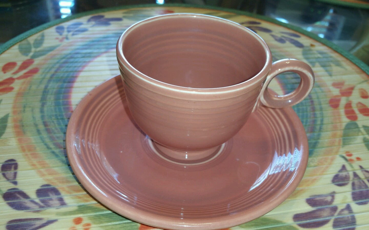 VINTAGE FIESTA 1950’s ROSE TEACUP & SAUCER SET (1951-1959) EXCELLENT CONDITION