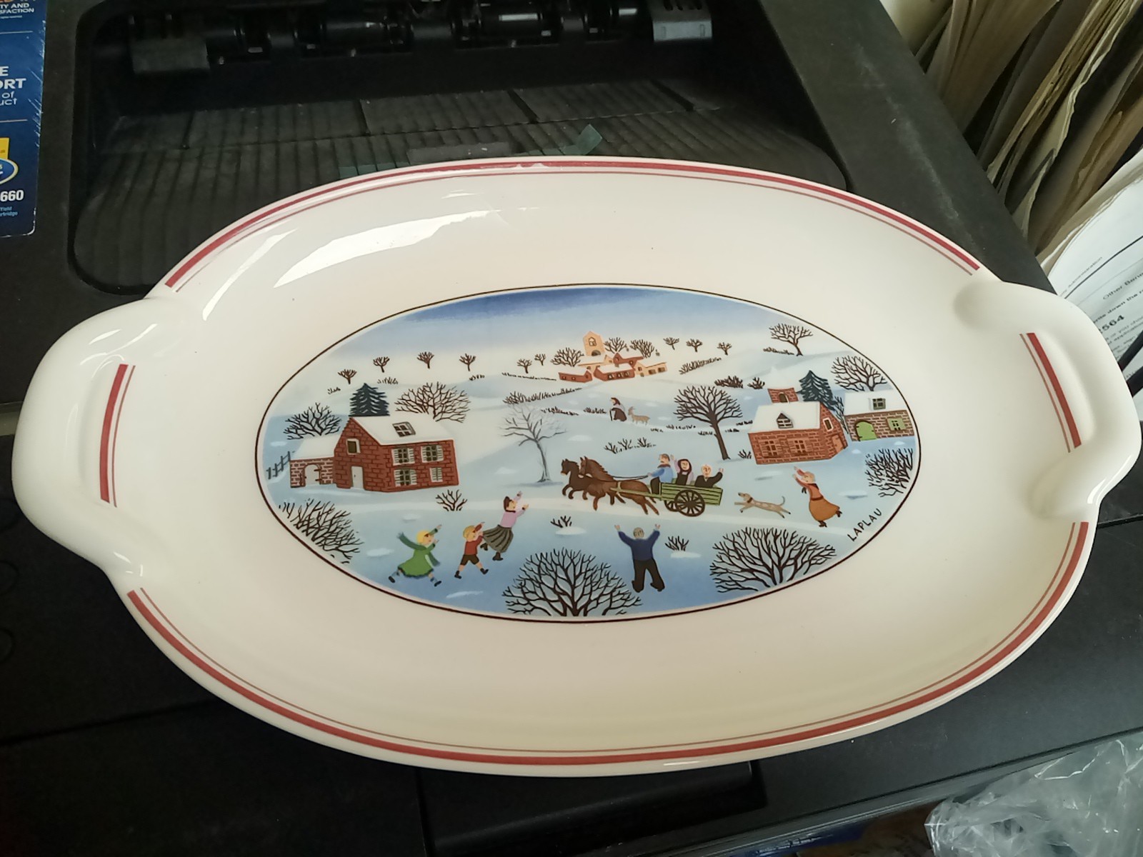 Villeroy & Boch Naif Christmas 10.25″ Pickle Dish Serving Tray Mint