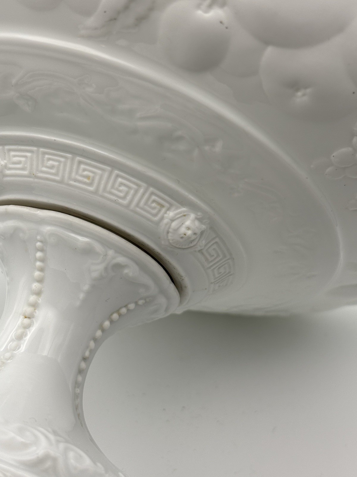 Jean Pouyat Limoges JPL White Porcelain Footed Compote Tazza 8.75″