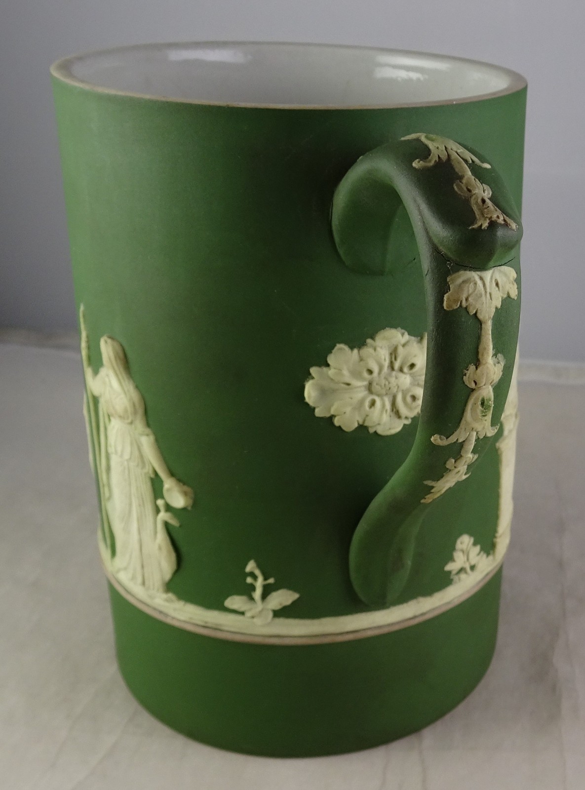 Wedgwood Neoclassical Jasperware Green Tankard Mug