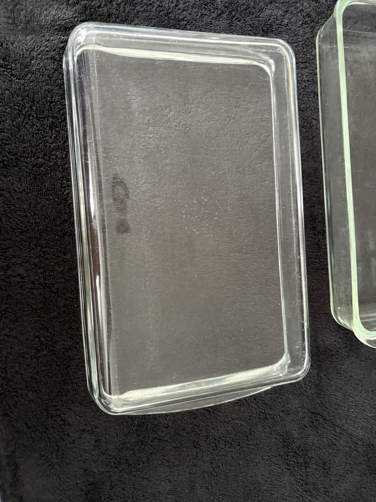 Pyrex 232 Clear Glass Rectangle Baking Dish 11-3/4 Inches Long (Excellent)