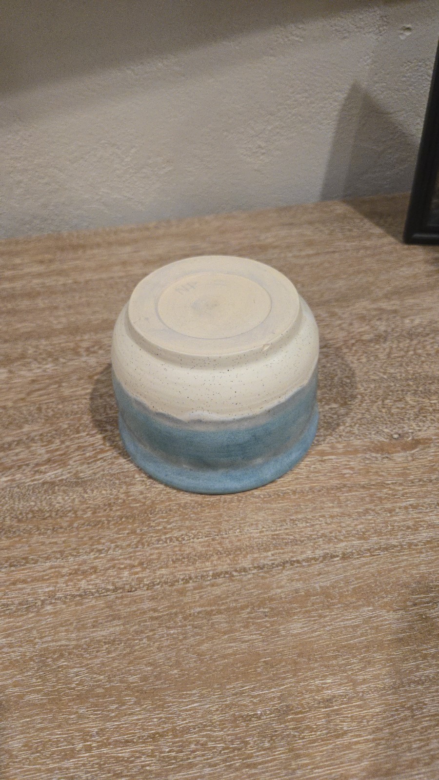 Handmade Blue and White Ceramic Art Pottery Bowl Glossy Round Decorative