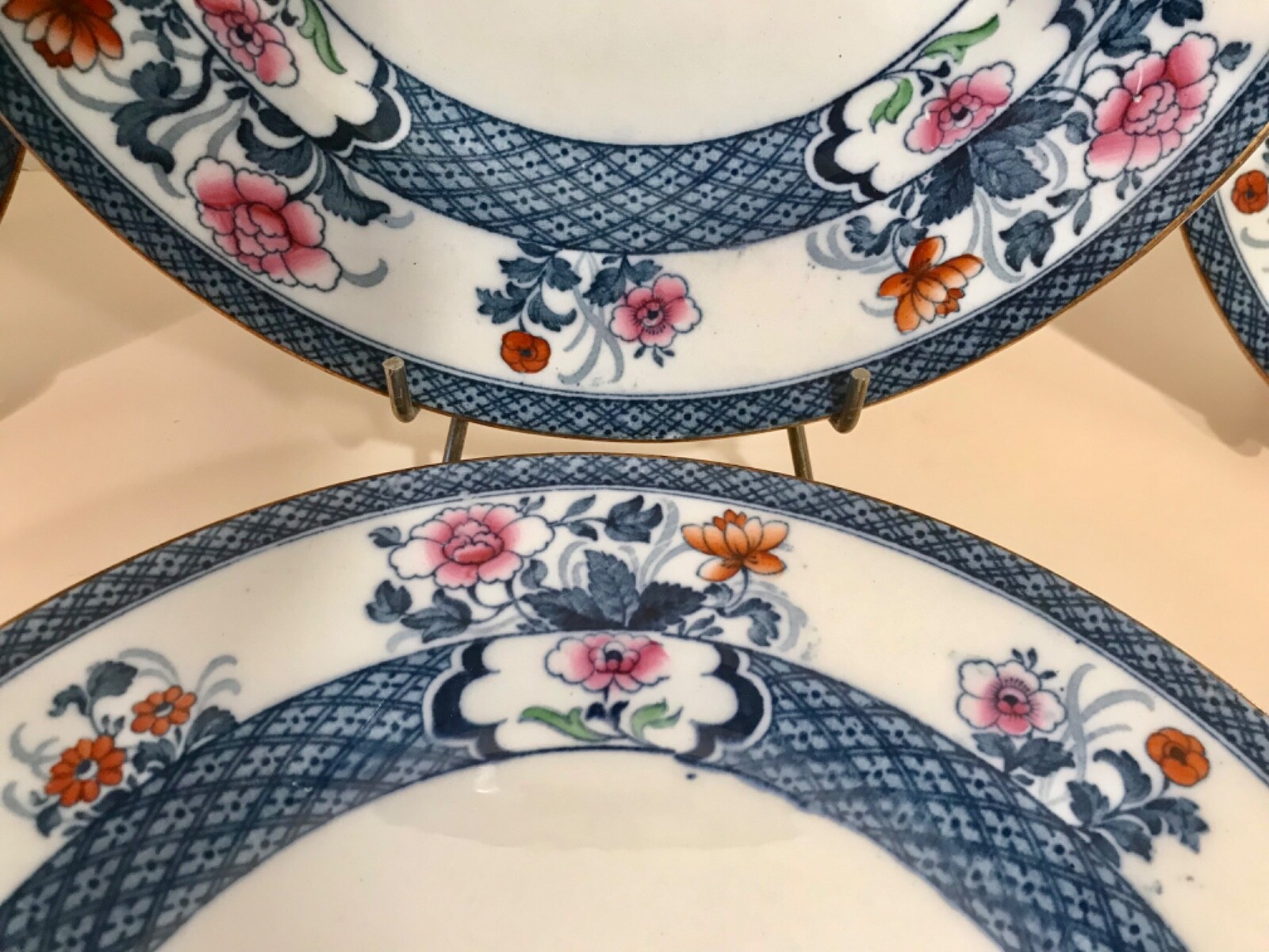 F. Winkle & Co. Set of 12 Dinner/Luncheon Plates OLD NANKIN Pattern c1911-1925