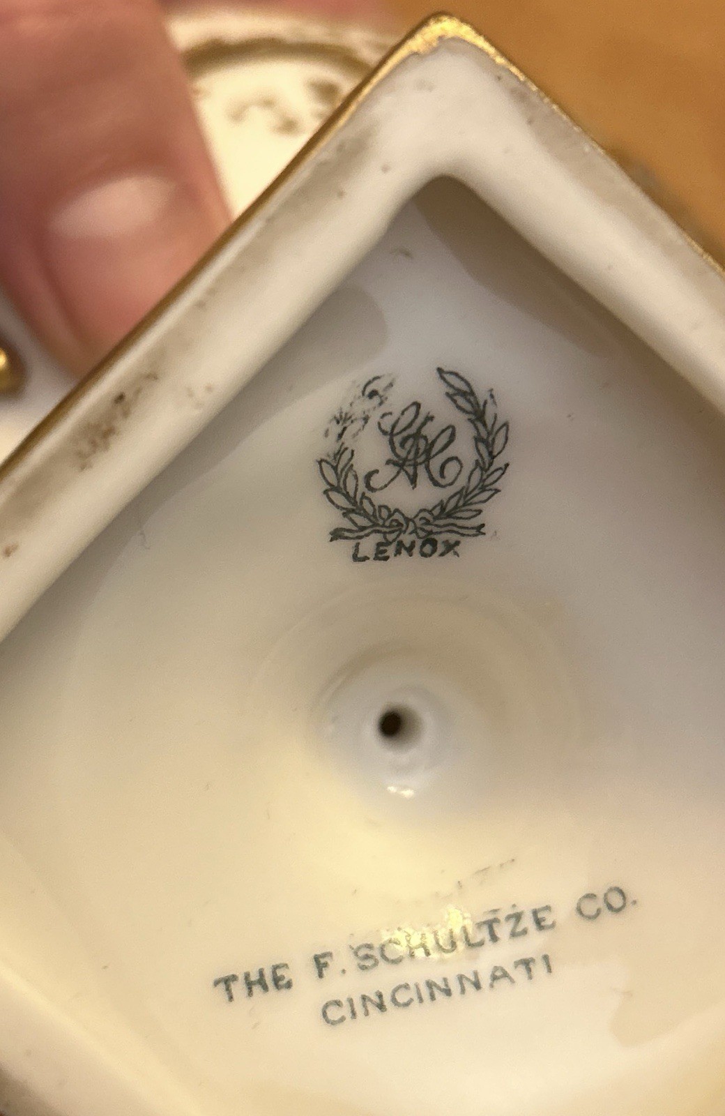 Antique CAC/Lenox Belleek Footed Bowl F. Schultze Cincinnati c1900-1906