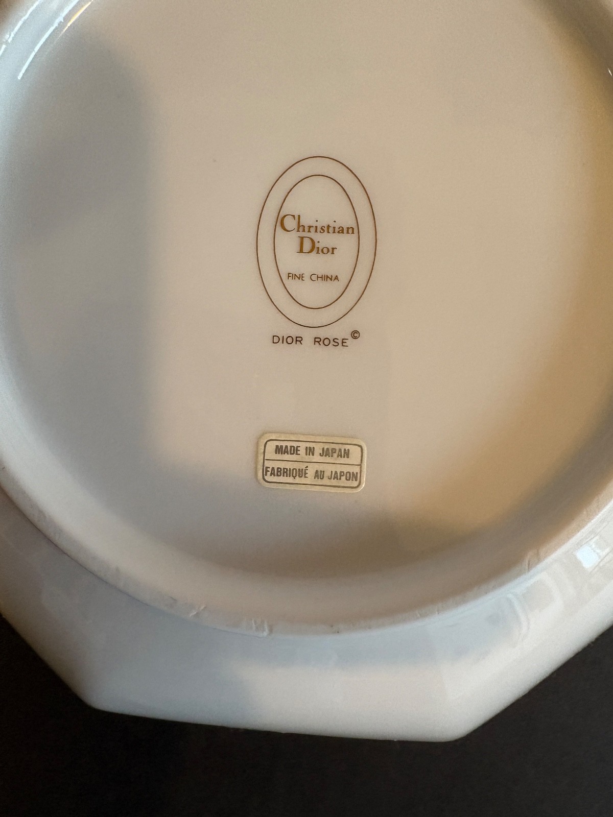 CHRISTIAN DIOR DIOR ROSE OCTAGONAL SERVING BOWL 9 IN.