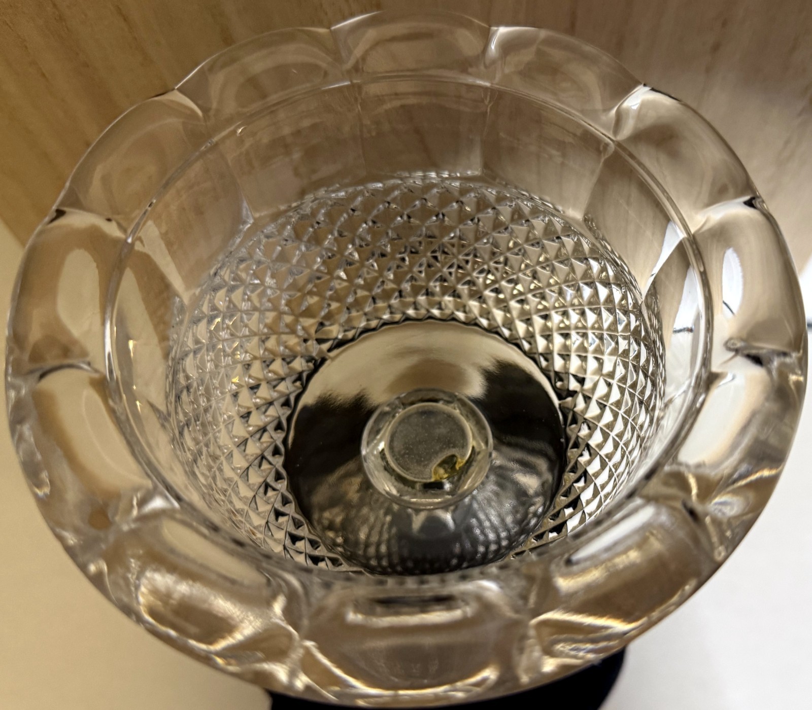 Anchor Hocking Wexford Diamond Pattern Heavy Glass Pedestal Compote Vintage