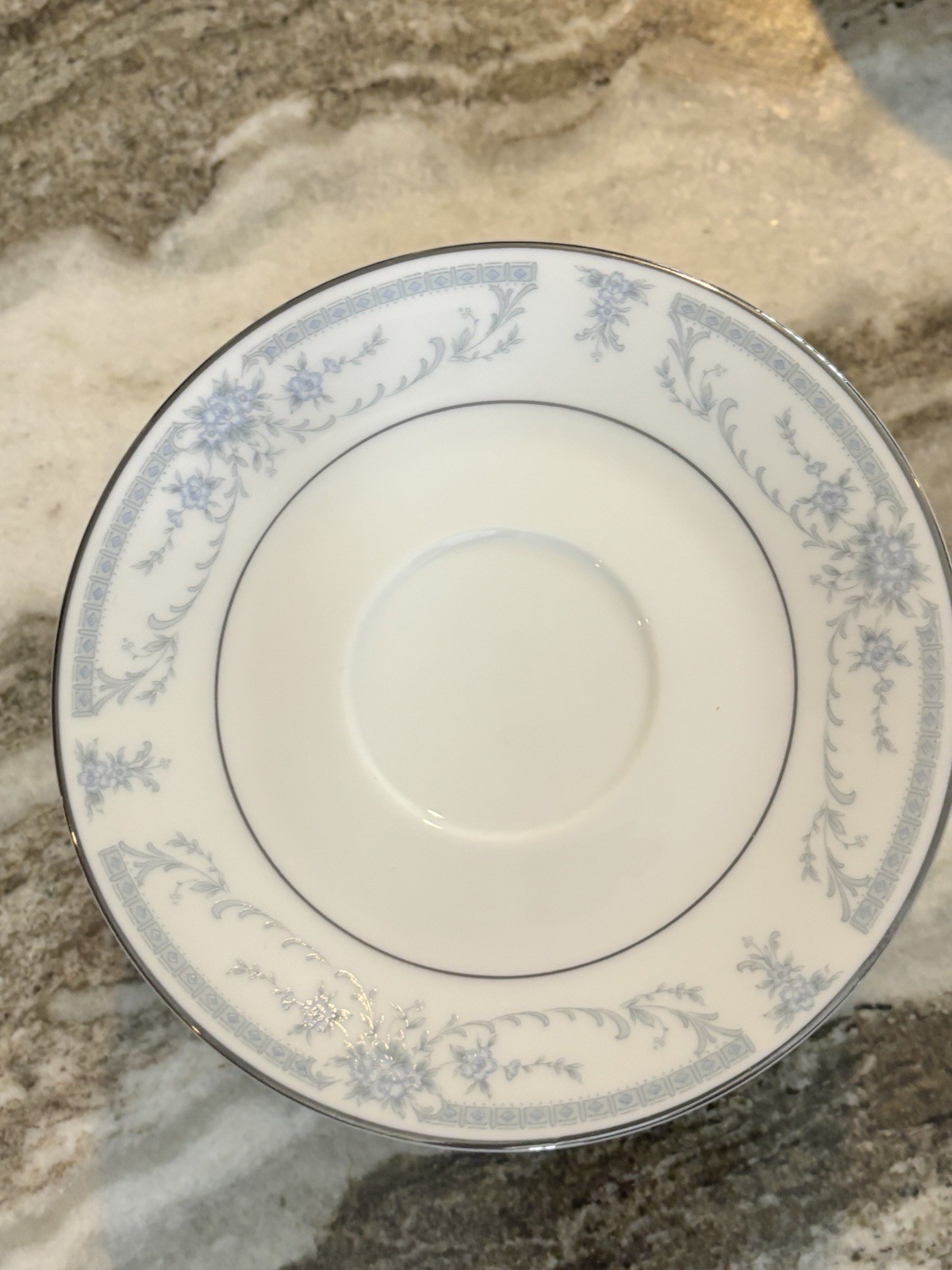 Sheffield “BLUE WHISPER” SAUCER ONLY, Blue Flowers & Scrollwork, Japan 1985 NOS