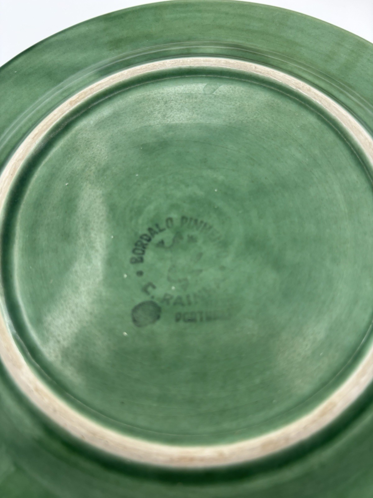 Vintage Bordall Pincher Green Majolica Fruit Center Salad Plates Set Of 6