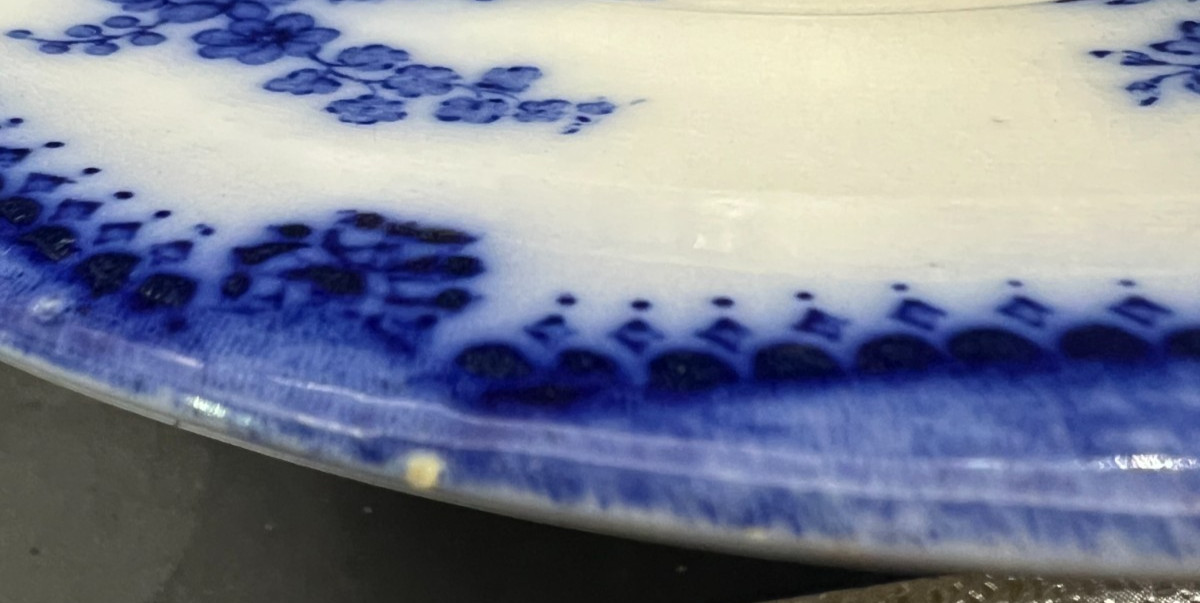 Flow Blue Nankin Oval Platter 15 7/8″ Pearl Pottery-1900’s