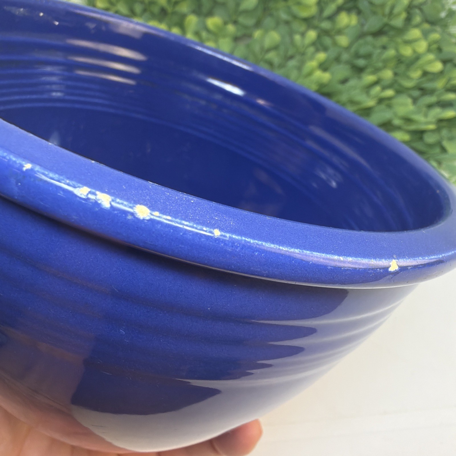 Vintage HLC Fiestaware BLUE Mixing Nesting Bowl #2 Circa 1936-1944 USA