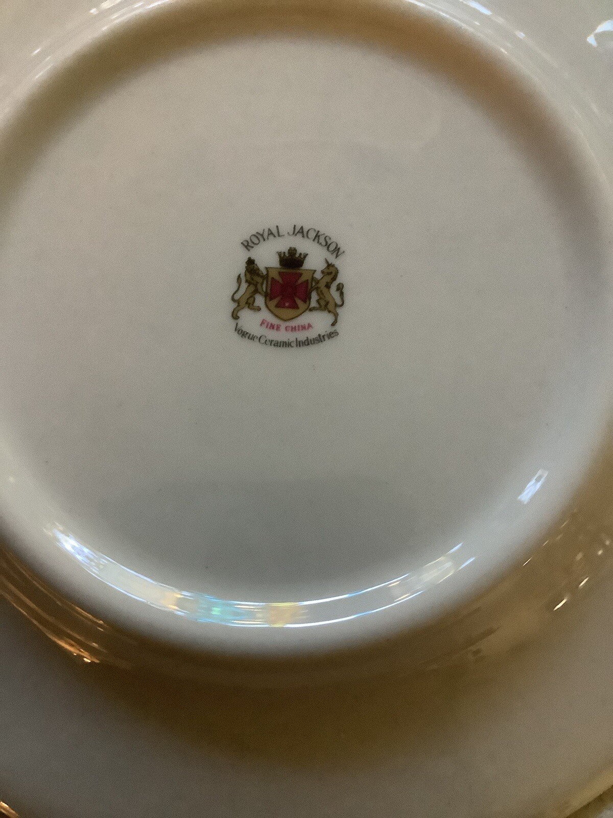 Set Of 5 Royal Jackson Fine China 6” GARDENIA”Bread/ Dessert Plates, Gold Trim