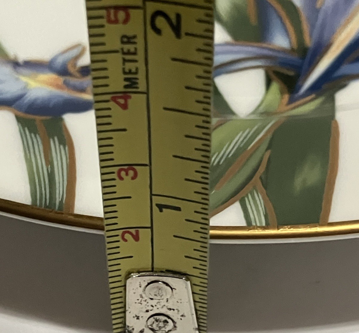 Fitz And Floyd Salad/ Bread Plates (4) Floral Porcelain Gold Trim 7.5 Inches