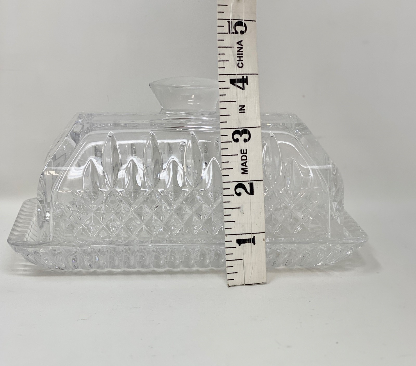 Waterford Crystal Lismore Covered Butter Dish Finest Clarity Pristine Condition