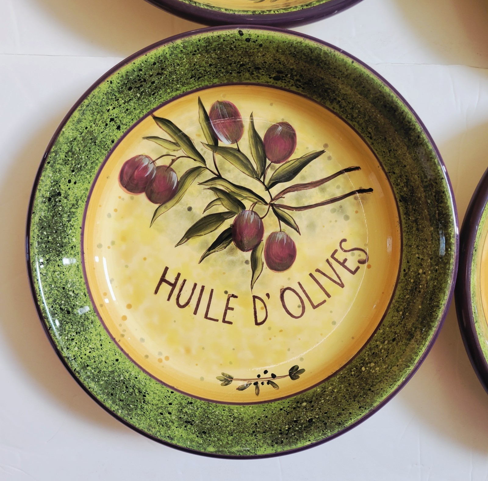 Certified International Susan Winget Garden of Olives pasta Bowls set of 4 EXC