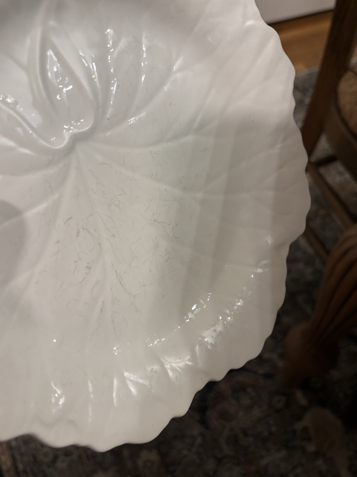 VTG LOT OF 8 Wedgwood Barlaston & Etruria 1940s Dysart White Cabbage Leaf