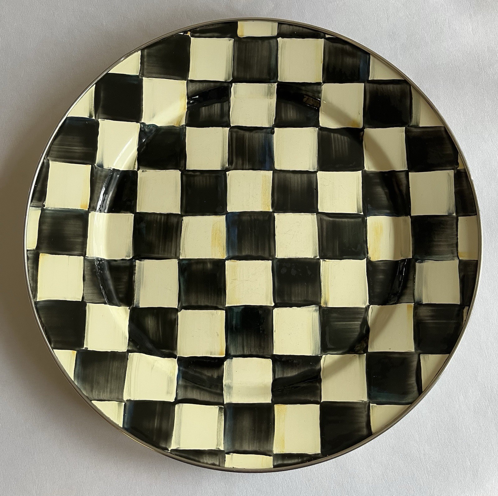 Mackenzie Childs Courtly Check 12 Inch Charger Plate