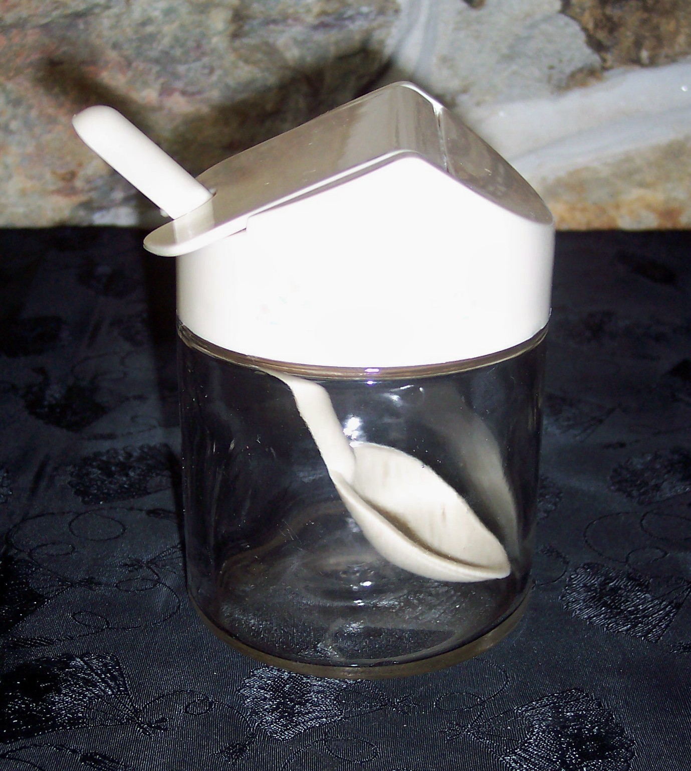 Corelle FOREVER YOURS Sugar Honey Jam Condiment Holder with Spoon Hearts