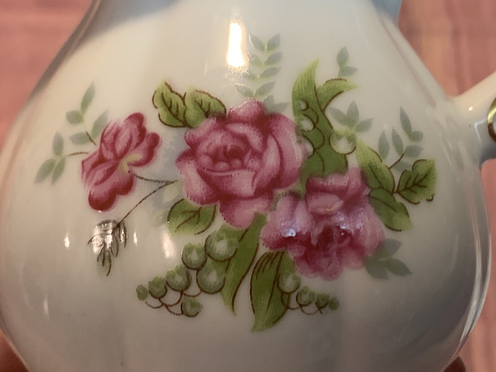Diamond Fine China ~ Floral Creamer and Saucer Set ~ Japan *mini*