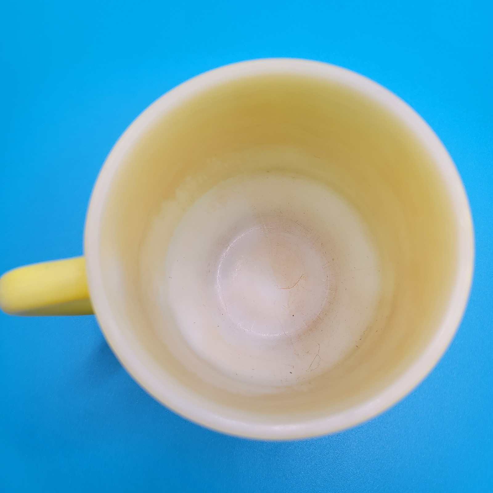 Vintage 1960s Federal Glass Yellow Milk Glass D-Handle Coffee Mug 8 oz MCM