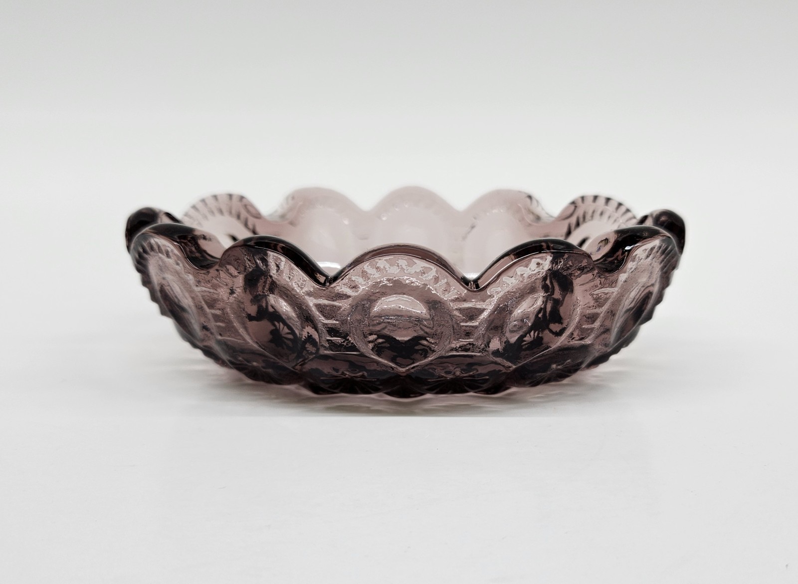 Moon And Star Glass Amethyst Oval Ashtray Trinket Dish