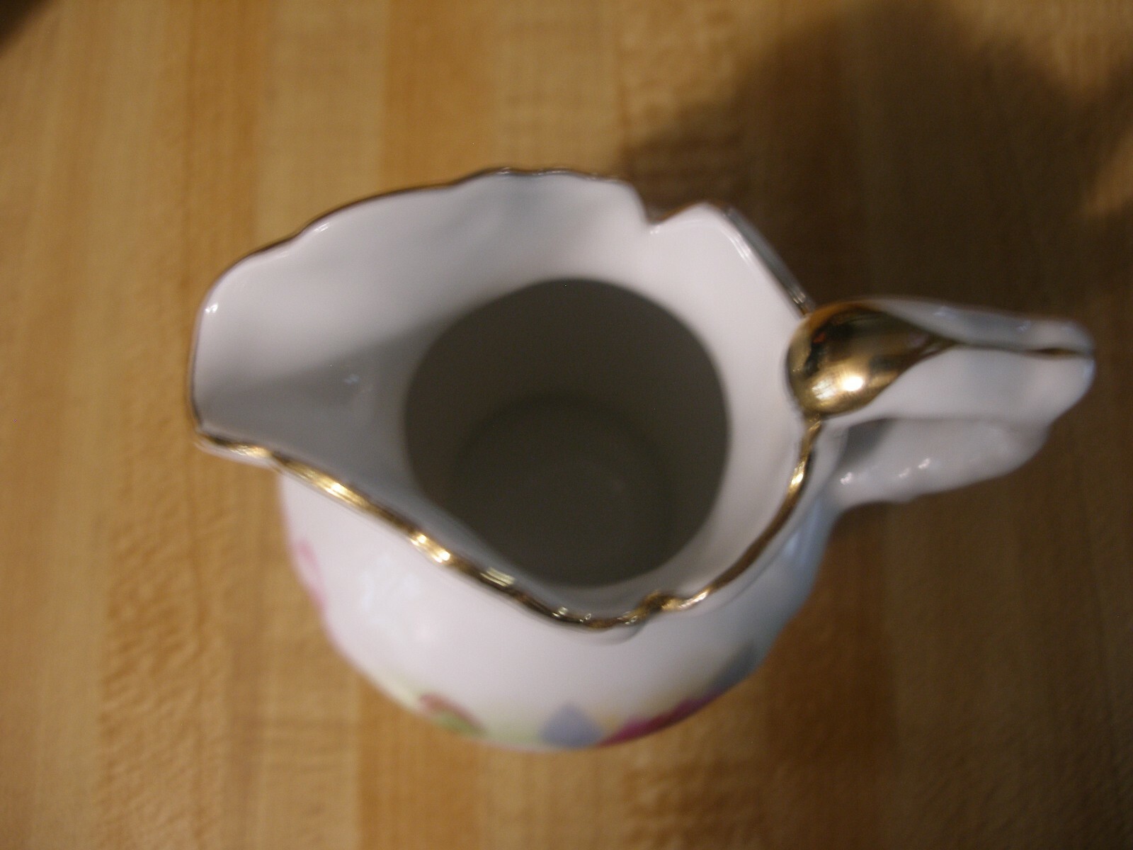 Porcelain Creamer And Saucer With Gold Trim Vintage Japan EUC