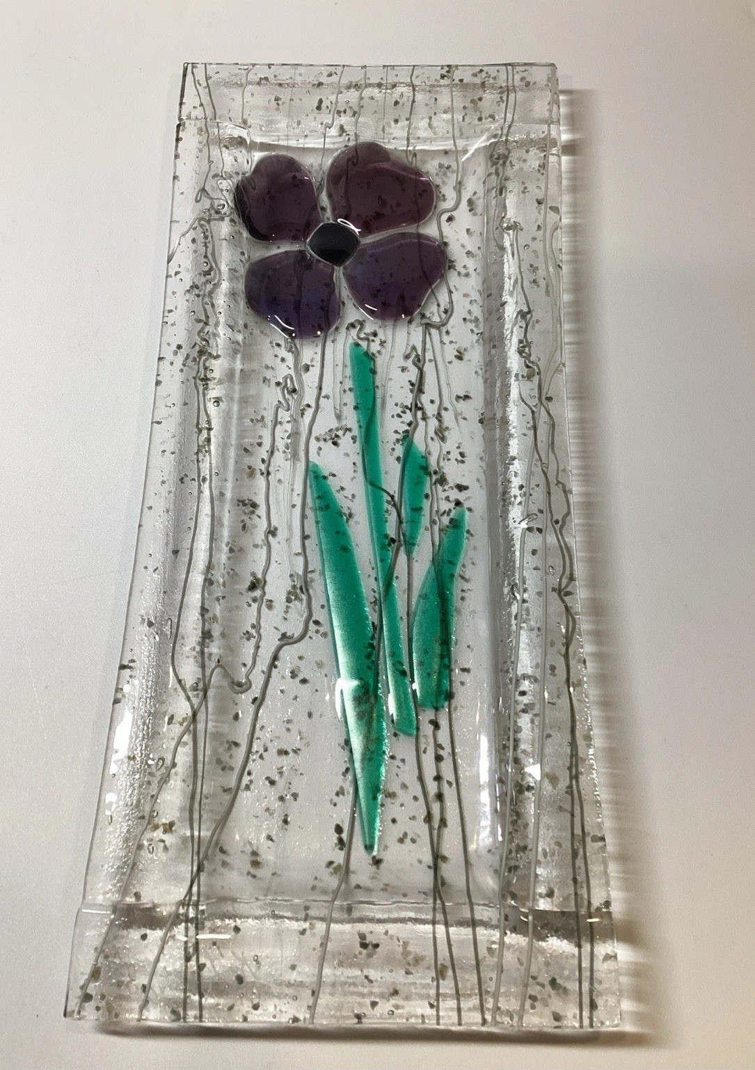 Fused Art Glass Tray Signed By Artist K Lewit ‘06